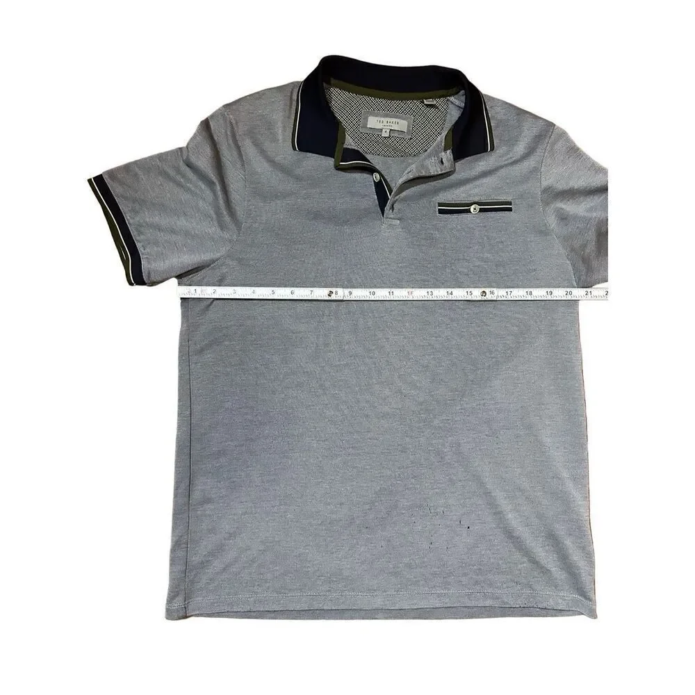 Ted Baker London Blue Short Sleeve Polo Shirt Sz L‎